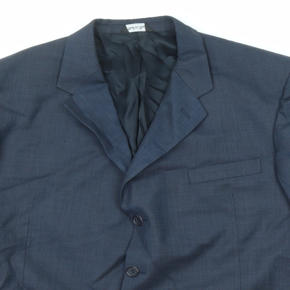 Nino Bertini Mens Blue Wool Jacket Suit Jacket Size 46 Regular