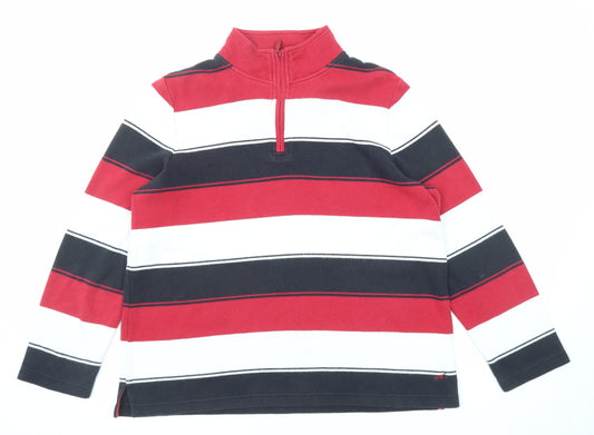 DASH Womens Multicoloured Striped Cotton Pullover Sweatshirt Size 18 Zip
