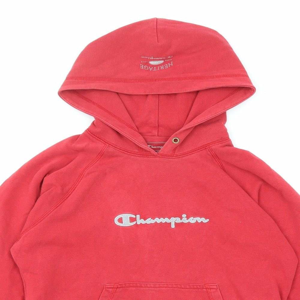 Champion Womens Red Cotton Pullover Hoodie Size S Pullover