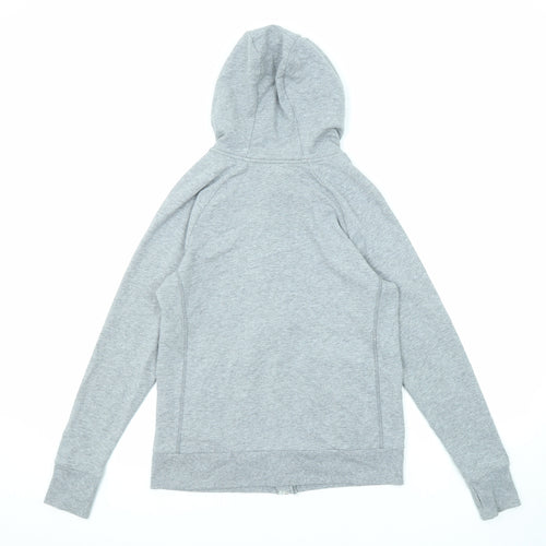 Marks and Spencer Womens Grey Cotton Full Zip Hoodie Size 10 Zip