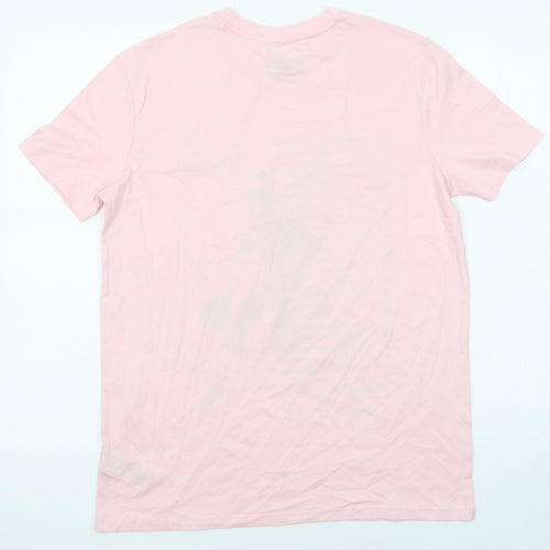Marks and Spencer Boys Pink Cotton Basic T-Shirt Size 14-15 Years Crew Neck Pullover - B-Ball Buzzer Beater
