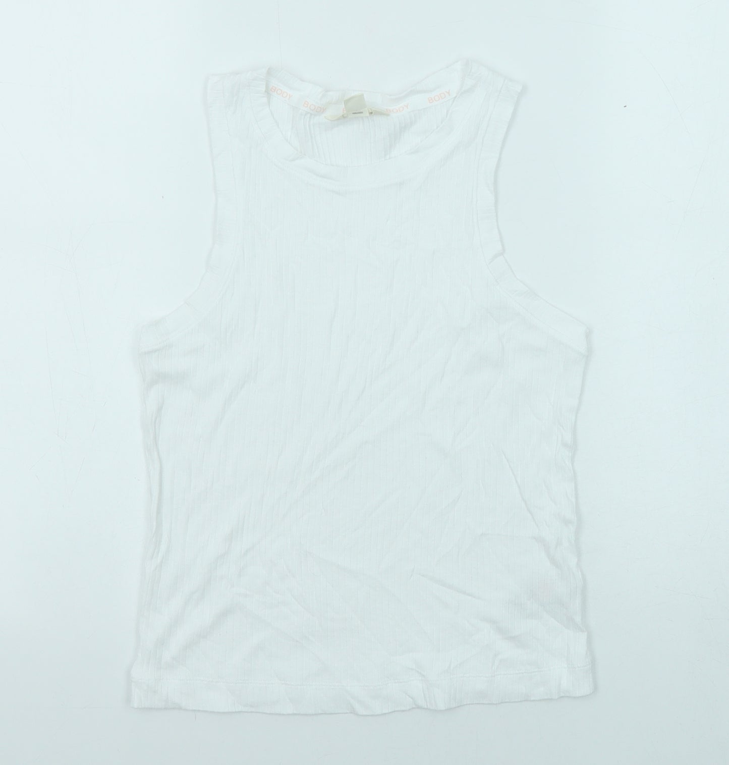 Marks and Spencer Womens White Cotton Camisole Tank Size S Round Neck