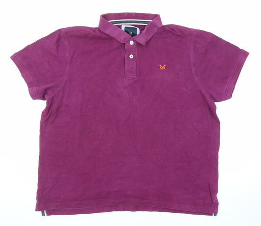Crew Clothing Mens Purple Cotton Polo Size 2XL Collared Button