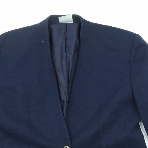Eastex Womens Blue Jacket Blazer Size 10 Button