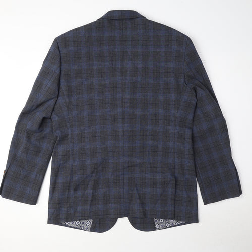 Skopes Mens Grey Check Polyester Jacket Suit Jacket Size 40 Regular
