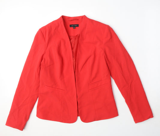New Look Womens Red Polyester Jacket Blazer Size 12