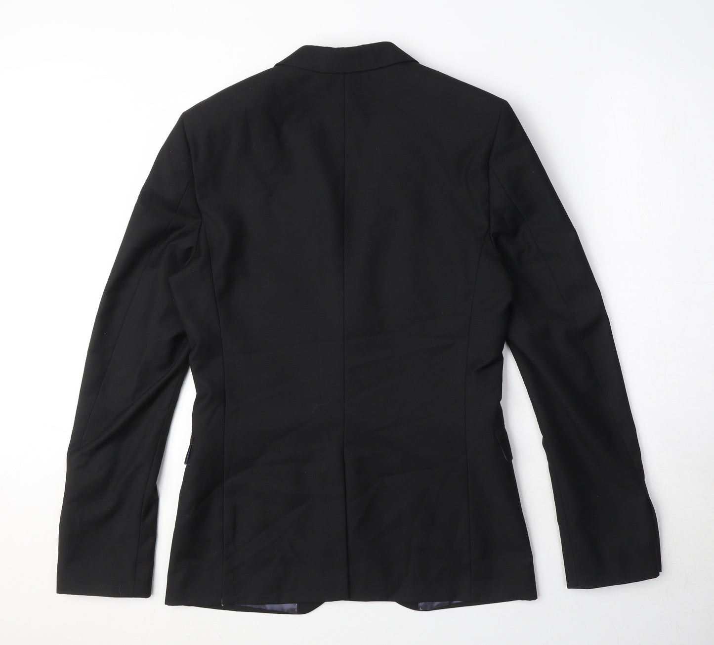 Topman Mens Black Polyester Jacket Suit Jacket Size S Regular