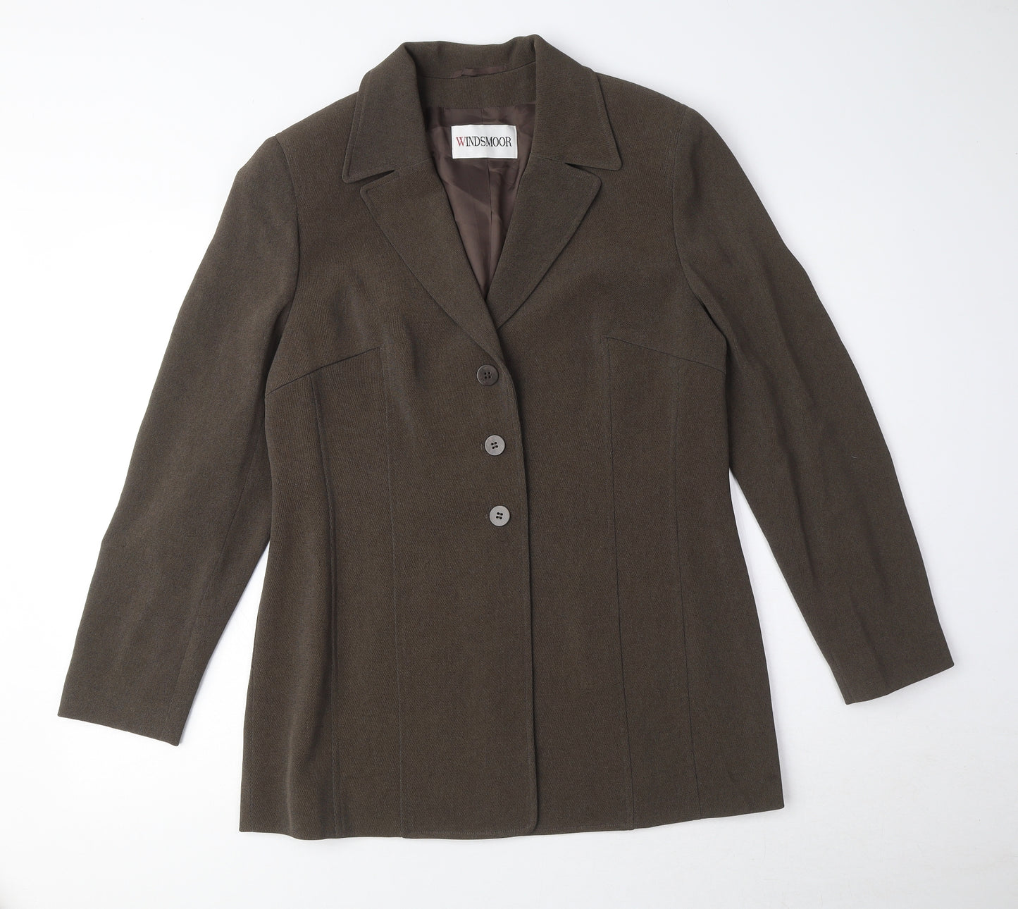 Windsmoor Womens Brown Acetate Jacket Blazer Size 10