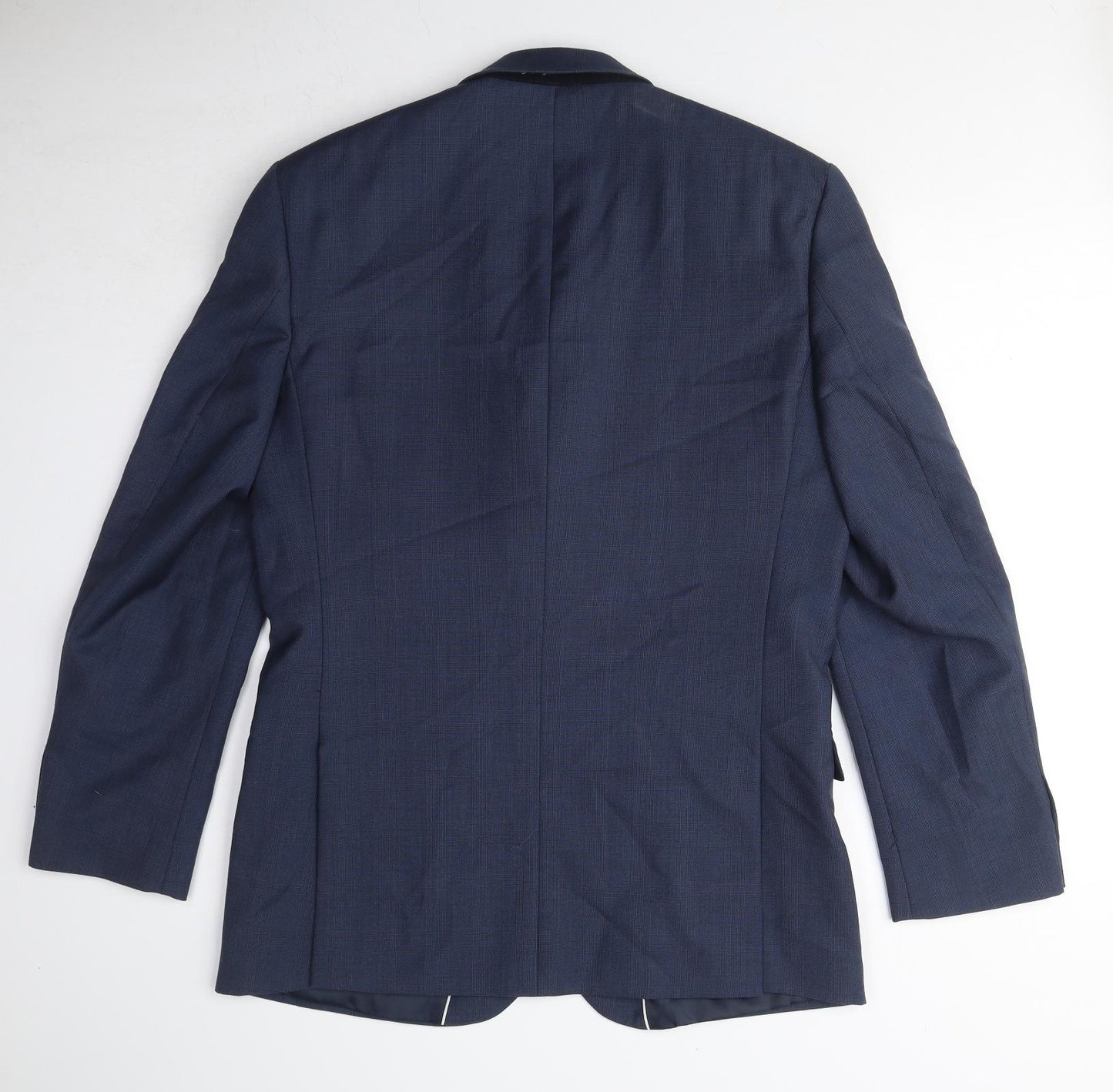 Racing Green Mens Blue Check Wool Jacket Suit Jacket Size 40 Regular