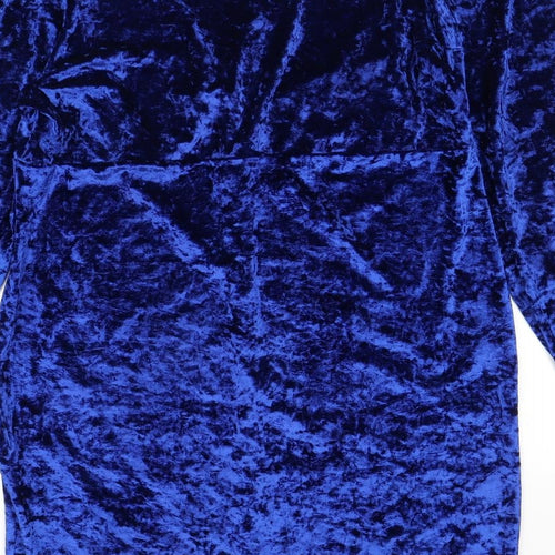 ASOS Womens Blue Polyester Mini Size 18 V-Neck Button