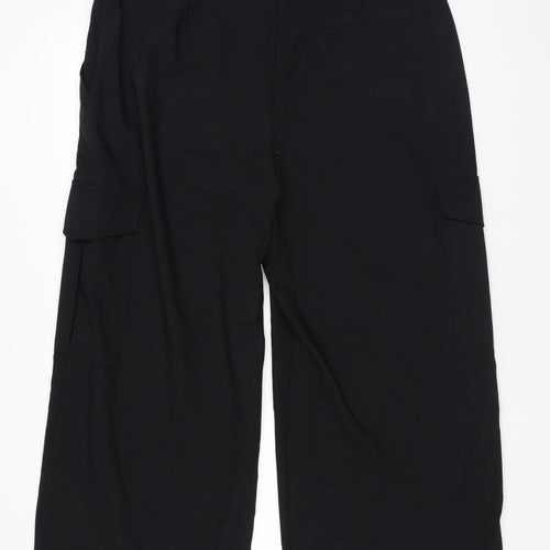 Marks and Spencer Womens Black Polyester Cargo Trousers Size 20 L27 in Regular Zip