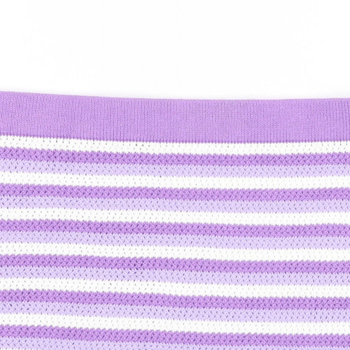 Divided by H&M Womens Purple Striped Cotton Bandage Skirt Size M