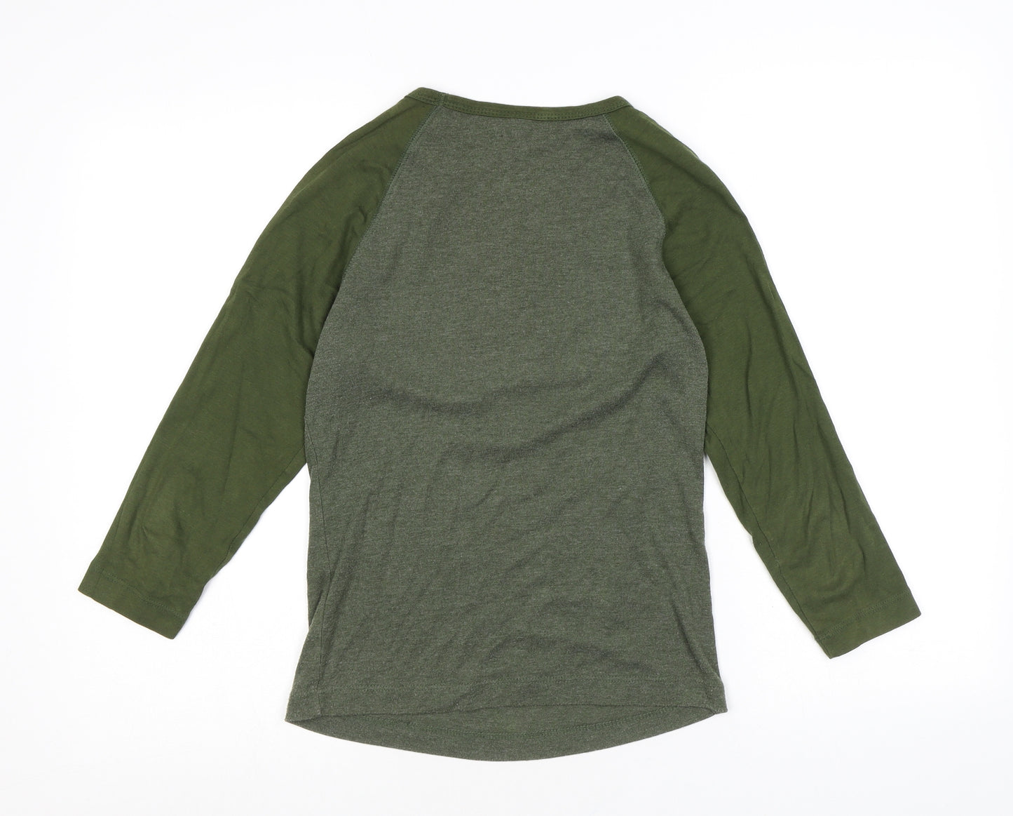 ROXY Womens Green Cotton Basic T-Shirt Size M Round Neck - Palm Tree