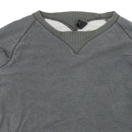 Diesel Mens Grey Cotton Pullover Sweatshirt Size M - Buttons