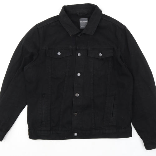 Primark Mens Black Jacket Size L Button