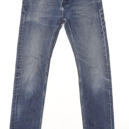 Calvin Klein Mens Blue Cotton Skinny Jeans Size 30 in L32 in Regular Zip