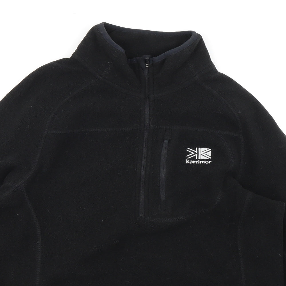 Karrimor Womens Black Polyester Pullover Sweatshirt Size XS Zip - Logo Zipped Pocket 1/4 Zip High Neck