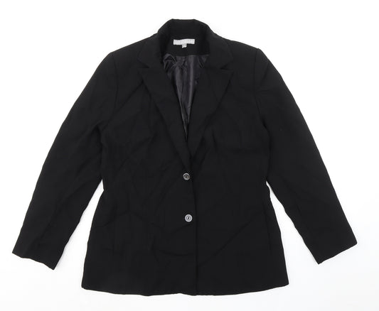 Liz Jordan Womens Black Jacket Blazer Size 10 Button