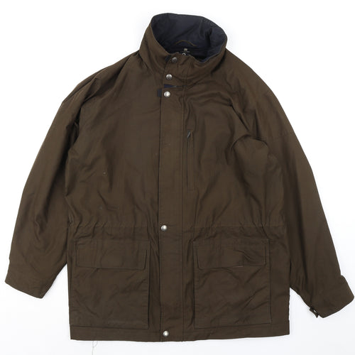 Claiborne Mens Brown Rain Coat Coat Size L Zip