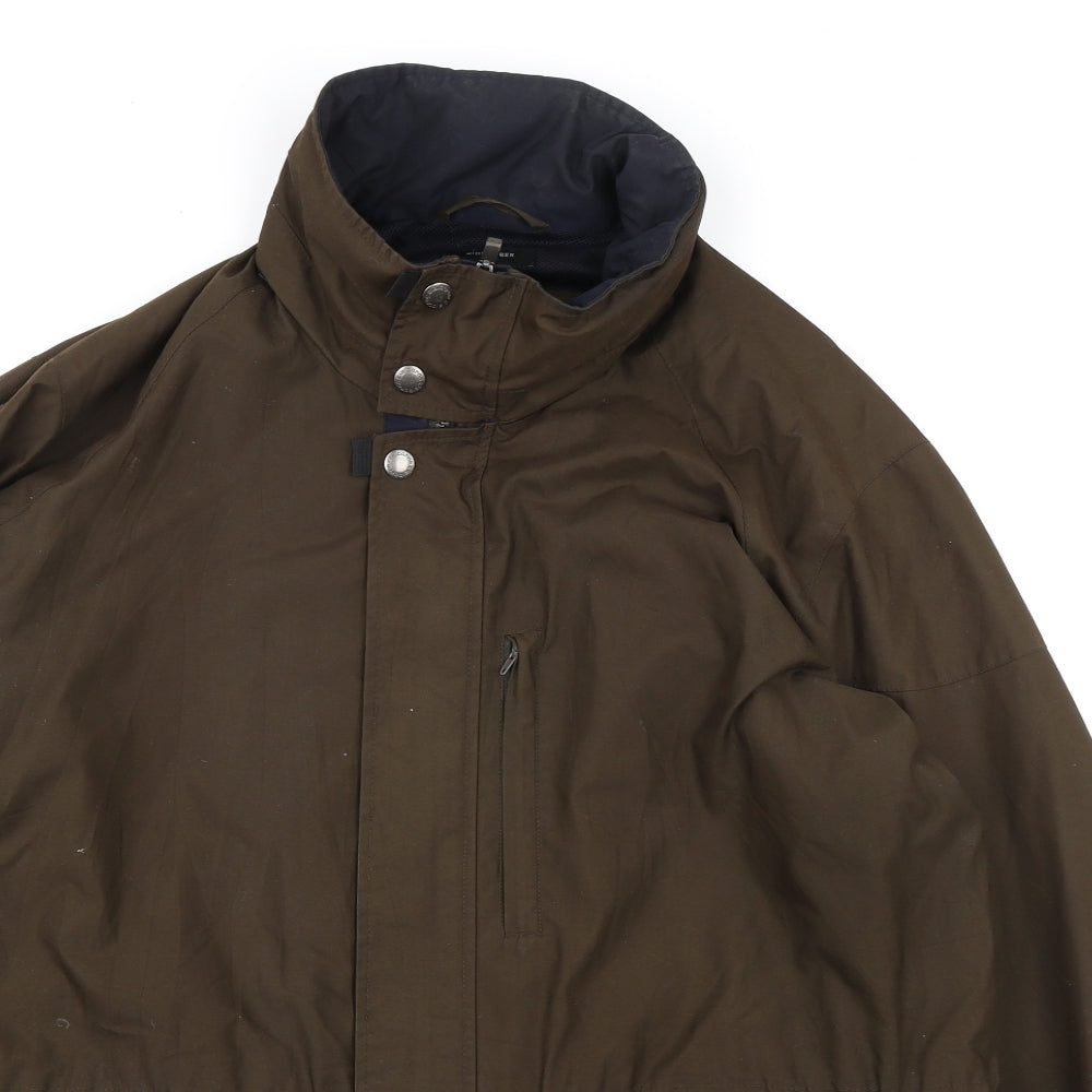 Claiborne Mens Brown Rain Coat Coat Size L Zip