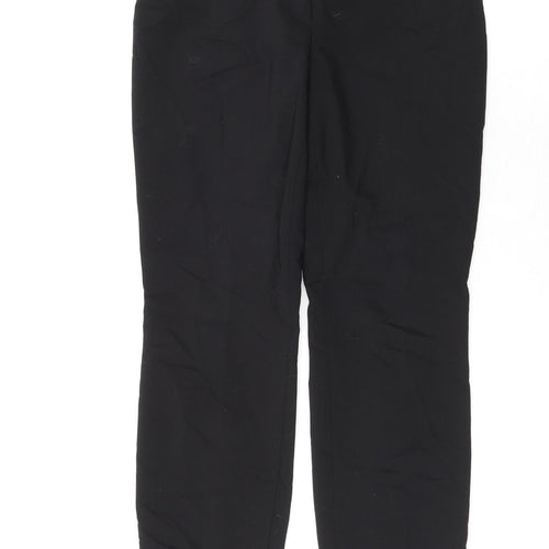 H&M Womens Black Cotton Dress Pants Trousers Size 12 L32 in Regular Zip