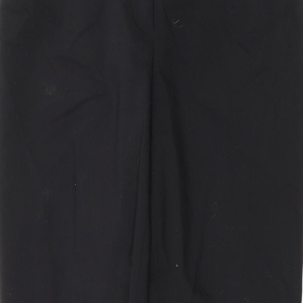 H&M Womens Black Cotton Dress Pants Trousers Size 12 L32 in Regular Zip