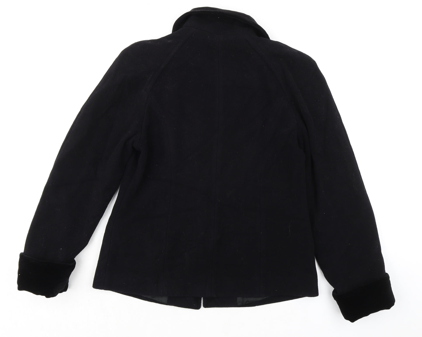 Gina Womens Black Jacket Size 12 Button