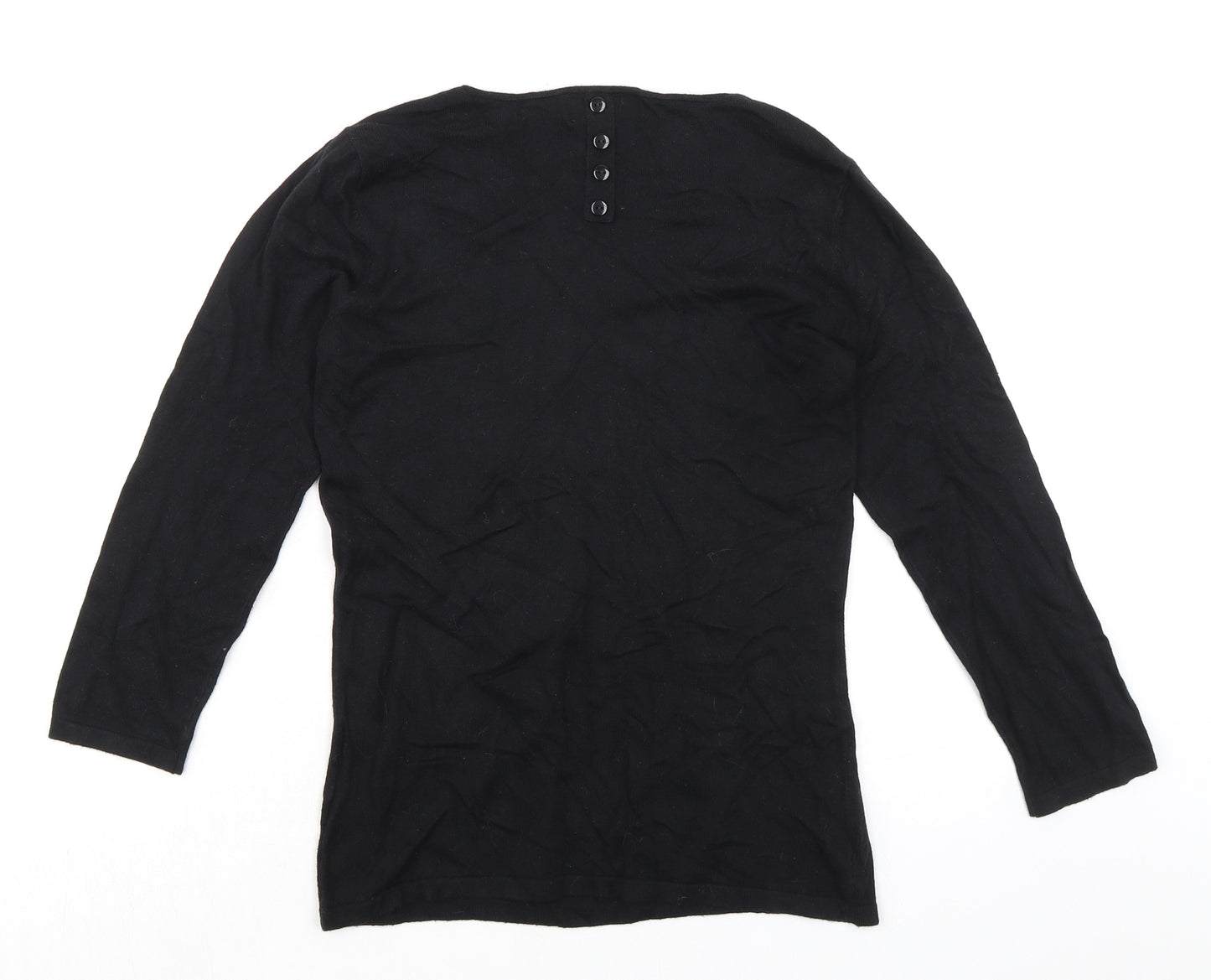 NEXT Womens Black Cotton Basic Blouse Size 6 Square Neck