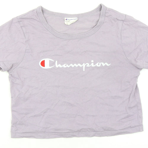 Champion Womens Purple 100% Cotton Basic T-Shirt Size S Round Neck