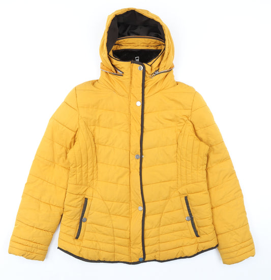 NEXT Womens Yellow Puffer Jacket Jacket Size 16 Zip