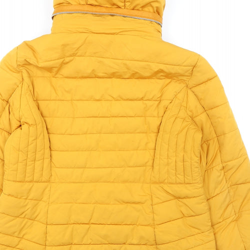 NEXT Womens Yellow Puffer Jacket Jacket Size 16 Zip