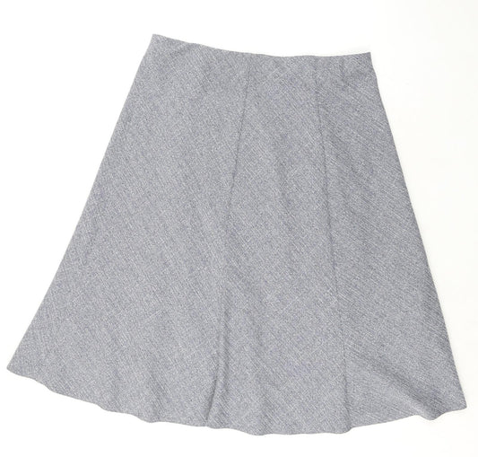 EWM Womens Grey Polyester Swing Skirt Size 16