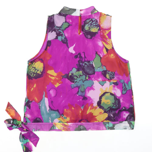 Kaleidoscope Womens Multicoloured Floral Polyester Basic Blouse Size 18 Mock Neck