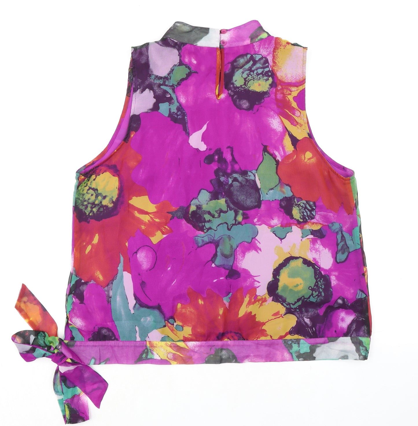 Kaleidoscope Womens Multicoloured Floral Polyester Basic Blouse Size 18 Mock Neck