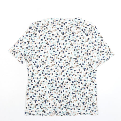 Eastex Womens Multicoloured Polka Dot Viscose Basic T-Shirt Size 10 Round Neck