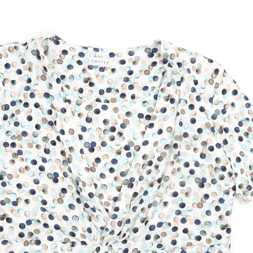 Eastex Womens Multicoloured Polka Dot Viscose Basic T-Shirt Size 10 Round Neck
