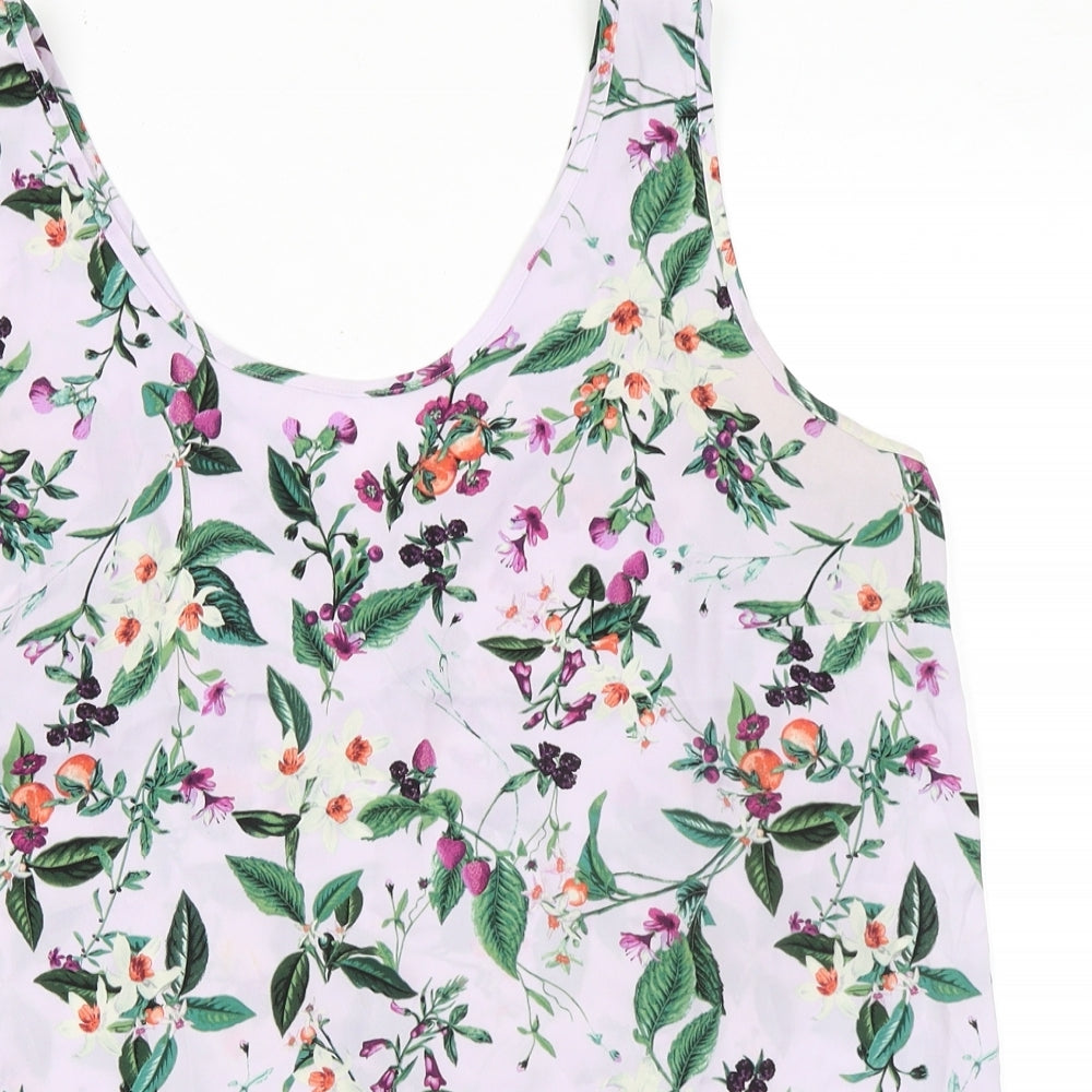 Marks and Spencer Womens Multicoloured Floral Polyester Camisole Tank Size 14 Scoop Neck