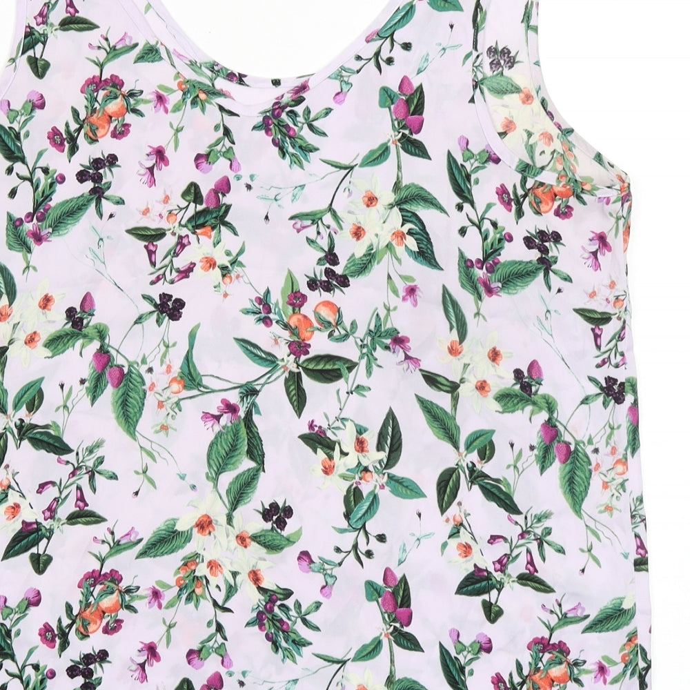 Marks and Spencer Womens Multicoloured Floral Polyester Camisole Tank Size 14 Scoop Neck