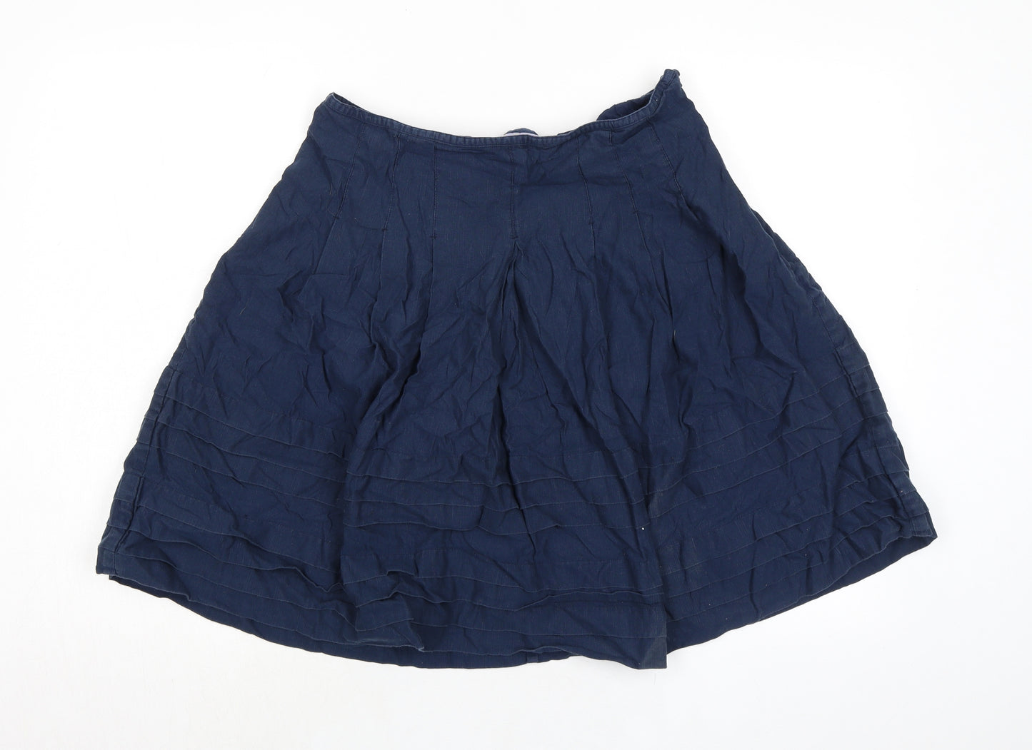 Fat Face Womens Blue Cotton Swing Skirt Size 12 Zip