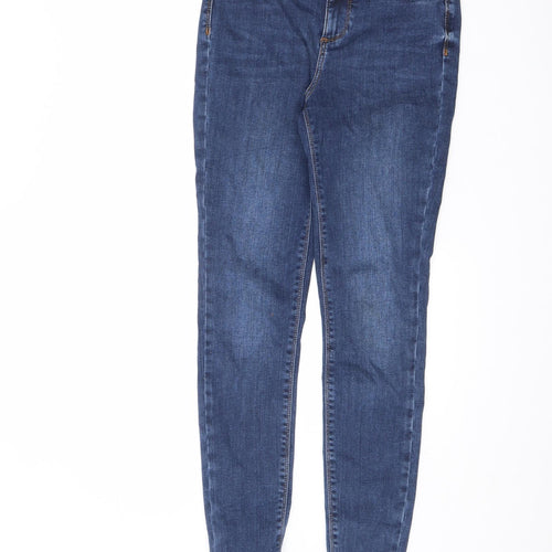 River Island Womens Blue Cotton Skinny Jeans Size 10 L28.5 in Regular Zip