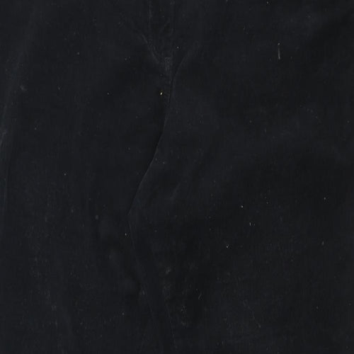 Spirit Womens Black Cotton Trousers Size 16 L28.5 in Regular Tie