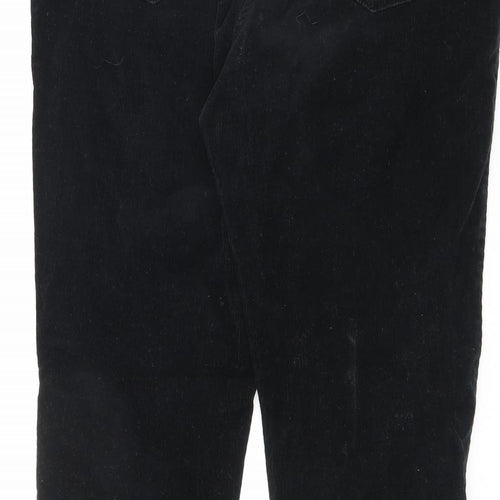 Spirit Womens Black Cotton Trousers Size 16 L28.5 in Regular Tie