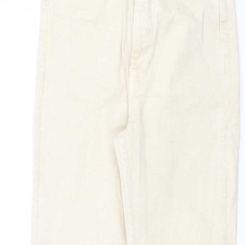 Zara Womens Beige Cotton Bootcut Jeans Size 10 L30 in Regular Zip