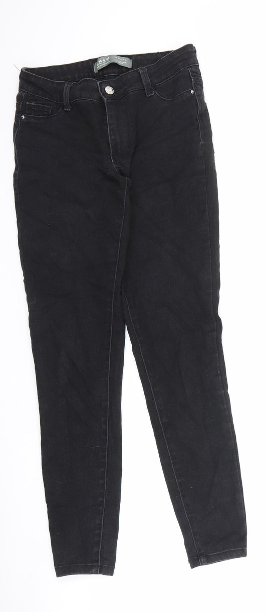 Denim & Co. Womens Black Cotton Skinny Jeans Size 8 L32 in Regular Zip