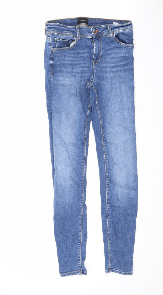 VERO MODA Womens Blue Cotton Skinny Jeans Size 4 L30 in Regular Zip