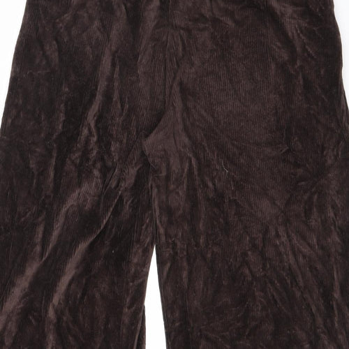 Marks and Spencer Womens Brown Cotton Trousers Size 12 L22.5 in Regular