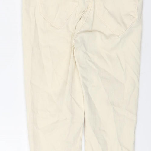 River Island Womens Ivory Cotton Skinny Jeans Size 8 L22.5 in Regular Zip
