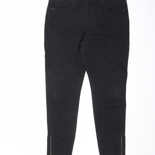 Marks and Spencer Womens Black Cotton Jegging Jeans Size 12 L28 in Regular Zip