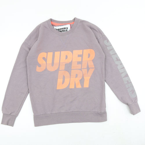 Superdry Womens Grey Cotton Pullover Sweatshirt Size XS Pullover
