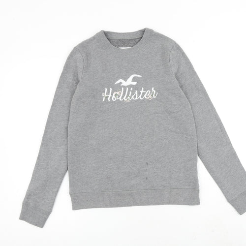 Hollister Womens Grey Cotton Pullover Sweatshirt Size XS Pullover
